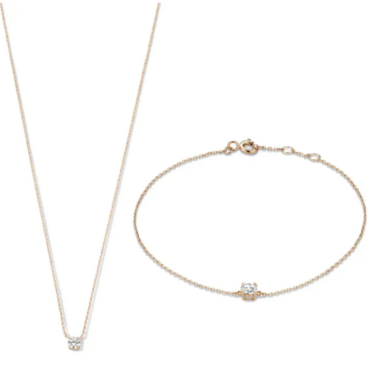 Cléa Gold Set with Moissanite Crystal