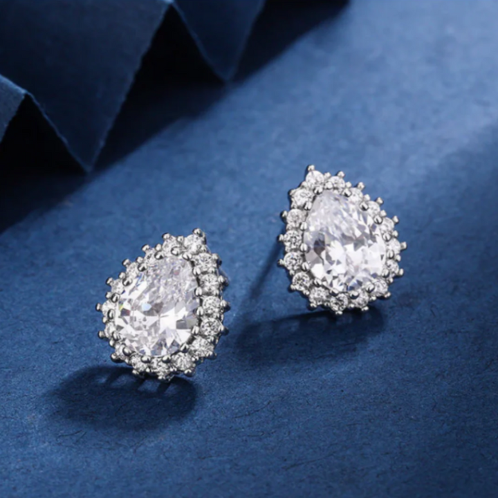 Aria Silver Set with Crystal Drops