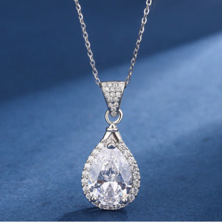 Aria Silver Set with Crystal Drops