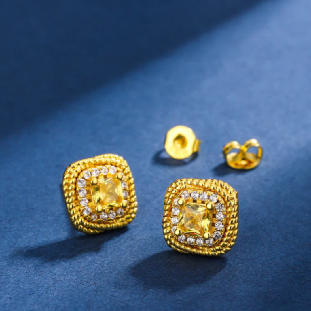 Dorelle Cassane Gold Set with Yellow Crystals
