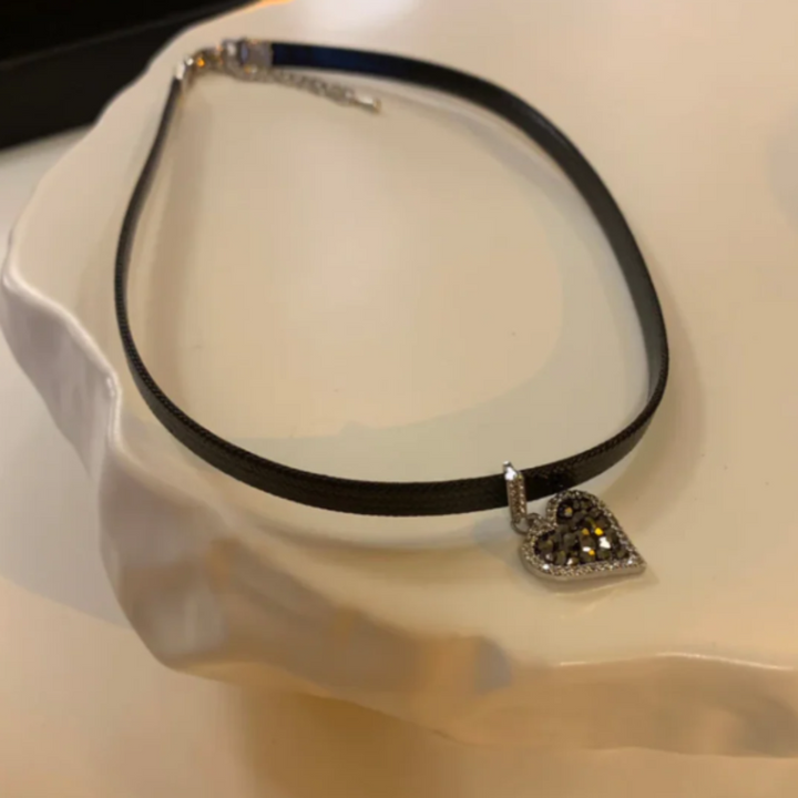 Black Heart Earrings with Diamond Sparkle