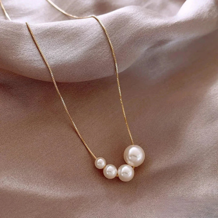 Necklace with Golden Natural Pearls