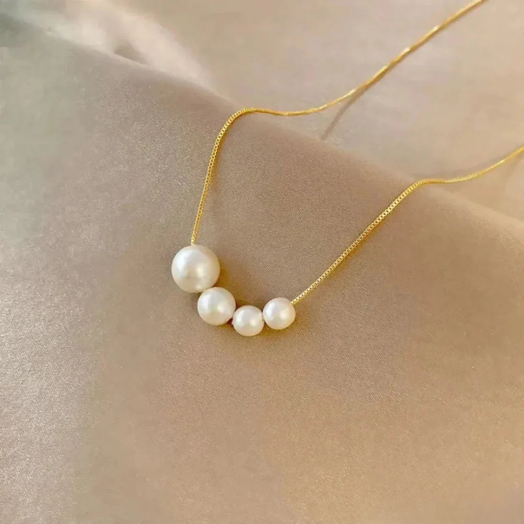 Necklace with Golden Natural Pearls